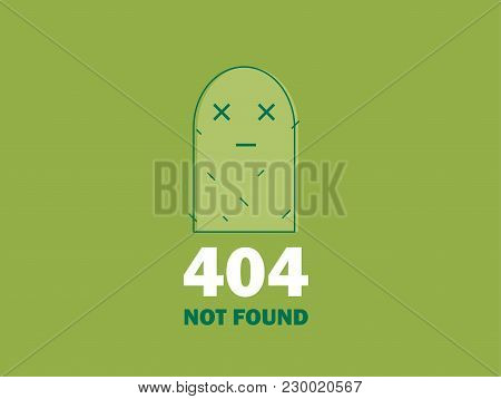 404 Error Page Or File Not Found Icon. Cute Green Cactus - Isolated Ux Ui Vector Illustration For We