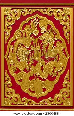 Imagem de dragão chinês na Tailândia de templo chinês
