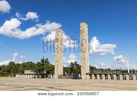 Berlin, Germany - September 20, 2017: Main Entrance Of Olympiastadion (olympic Stadium) In Berlin Se