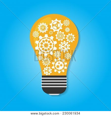 Bulb And Gears Graphic Icons Design, Vector Illustration Eps10