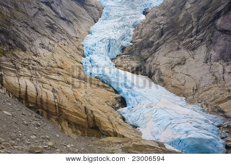 Melkevollbreen ledovec Jostedalsbreen národního parku, nedaleko Brigsdal, Norsko