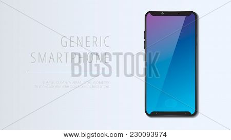 Vector Minimalistic 3d Isometric Illustration Cell Phone. Smartphone Perspective View. Top View. Moc