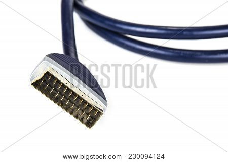 Black Scart Cable For Television And Satellite