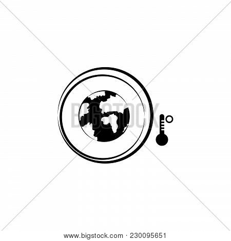 Global Warming Sign. Global Warming Icon Black On White Background
