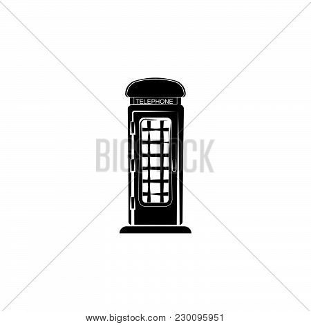 Phone Booth Vector Black On White Background