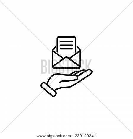 Web Line Icon. E-mail (open Lettter) In Hand.