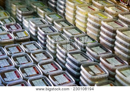 23 August 2017, Vienna, Austria:the Oldest In Vienna Is The Naschmarkt Market With Products Of Alcoh