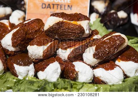23 August 2017, Vienna, Austria:the Oldest In Vienna Is The Naschmarkt Market With Products Of Alcoh
