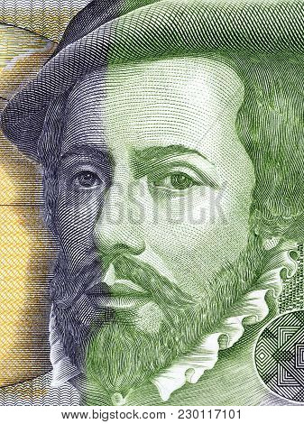 Hernan Cortes Portrait From Spanish Money - Pesetas