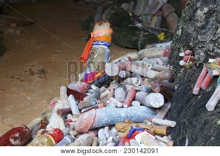 Wooden Lingams Offerings Princess Phra Nang Cave, Railay Peninsula, Krabi, Thailand
