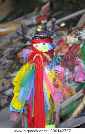 Wooden Lingams Offerings Princess Phra Nang Cave, Railay Peninsula, Krabi, Thailand