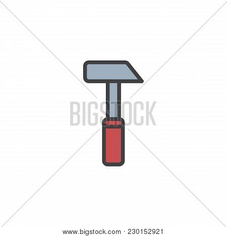 Hammer Filled Outline Icon, Line Vector Sign, Linear Colorful Pictogram Isolated On White. Malleus S