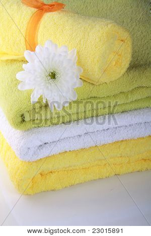 Flower And Colorful Towels