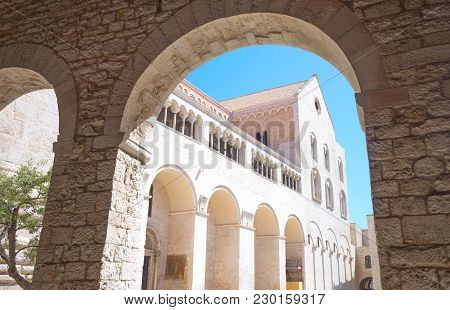 Bari, Italy, Old Town, View Of The Side Entrance Of The St Nicholas Basilica