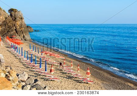 Beautiful Tyrrhenian Sea Coastline And Beach Landscape. Cilento And Vallo Di Diano National Park, Sa
