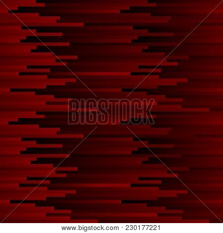 Seamless Dark Abstract Pattern. Geometric Print Composed Of Black And Red Strips. Graphic Line Backg