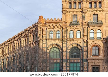 Barcelona,spain-january 7,2016: Architecture,modernist Style,building.central Catalana Electricitat,