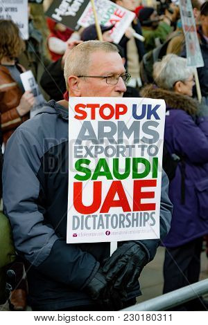Protesters Gather Outside Downing Street, London, United Kingdom