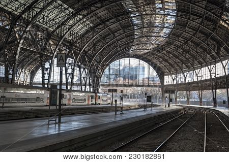 Barcelona,spain-january 8,2016: Interior Train Station,estacio Francia,barcelona.