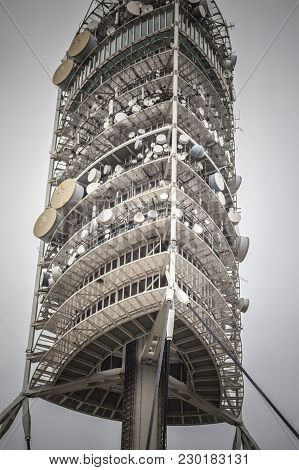 Barcelona,spain-september 29,2015: Tower Of Collserola, Communication Tower Designed By Norman Foste