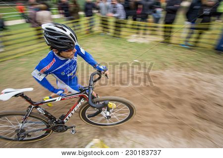 Valencia - December 14: Unidentified Rider Participates In Xix Edition Of Cyclo-cross City Of Valenc