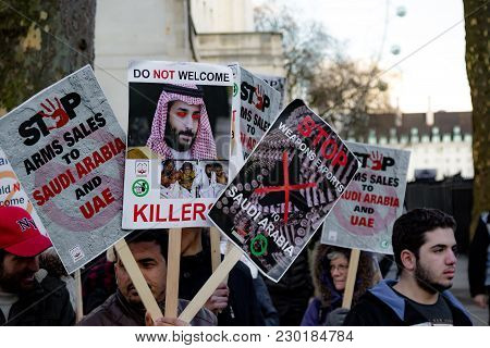 Protesters Gather Outside Downing Street, London, United Kingdom