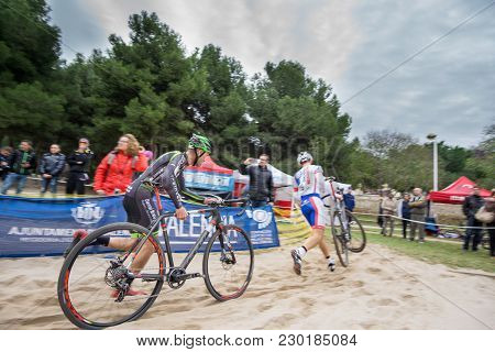 Valencia - December 14: Unidentified Rider Participates In Xix Edition Of Cyclo-cross City Of Valenc