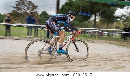 Valencia - December 14: Unidentified Rider Participates In Xix Edition Of Cyclo-cross City Of Valenc