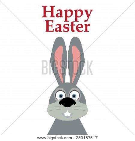 Funny Easter Bunny On A White Background, Illustration
