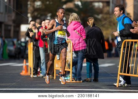 Valencia - November 18: Gebre Mehari Baraki, Finally At 6th Place Men, Participating In Valencias Ma