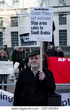 Protesters Gather Outside Downing Street, London, United Kingdom