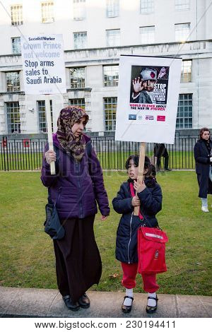 Protesters Gather Outside Downing Street, London, United Kingdom