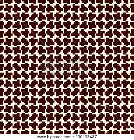 Repeated Creative Puzzle Mosaic Abstract Background. Seamless Pattern Design With Geometric Ornament