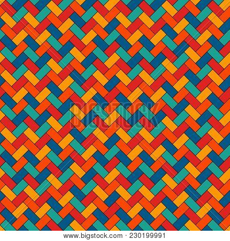 Herringbone Wallpaper. Abstract Parquet Background. Seamless Surface Pattern With Repeated Rectangul