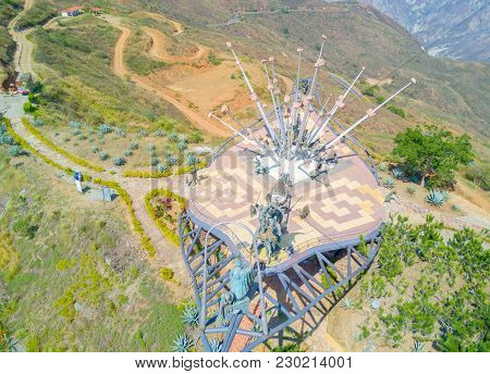 February 2018 Chicamocha Canyon This Is The Monument To Santanderan Culture Built In 2005 In Chicamo