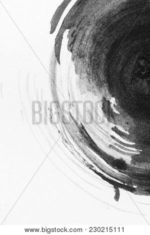 Texture Abstract Background Circel Ink, Black And White.