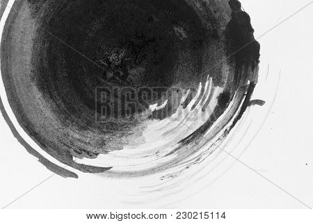 Texture Abstract Background Circel Ink, Black And White.
