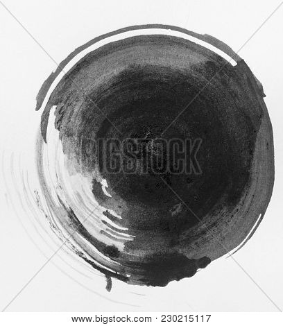 Texture Abstract Background Circel Ink, Black And White.