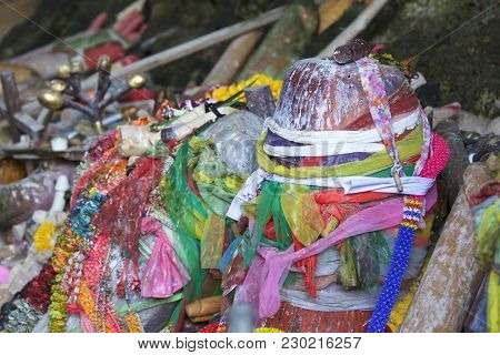 Wooden Lingams Offerings Princess Phra Nang Cave, Railay Peninsula, Krabi, Thailand