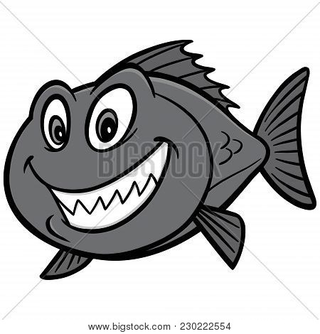 Red Snapper Fish Illustration - A Vector Cartoon Illustration Of A Red Snapper Fish.