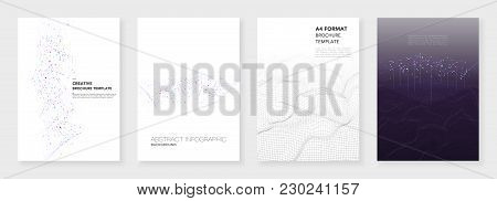 Minimal Brochure Templates. Big Data Visualization With Lines And Dots. Technology Sci-fi Concept, A