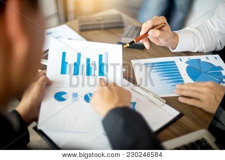 Businessman Work With Computer On Table In Office