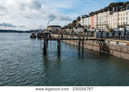 Cobh, Ireland - November 9, 2017: Waterfront Of Cobh A Sunny Morning. Cobh Is A Picturesque Irish To
