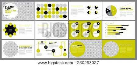 Green Presentation Template Design. Business Data Graphs. Vector Financial And Marketing Charts.