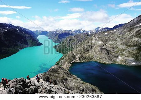 Different Shades Of Lakes In National Park In Norway