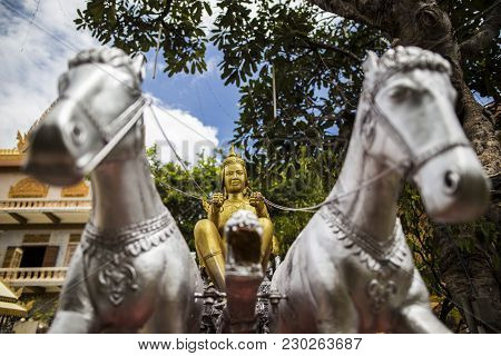 Ounalom Pagoda Is A Wat Located On Sisowath Quay In Phnom Penh, Cambodia, Near The Royal Palace Of C