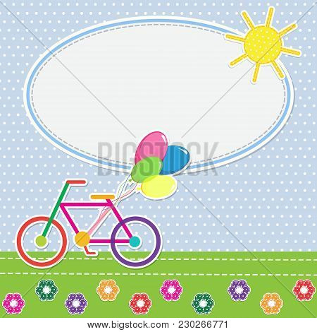 Frame Colorful Bike. Vector Illustration,vector Card For Design