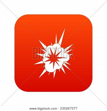 Nucleate Explosion Icon Digital Red For Any Design Isolated On White Vector Illustration