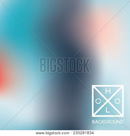 Blue Background. Iridescent Cover.  Abstract Neon Colors Foil.  Trendy Creative Vector Cosmic Gradie