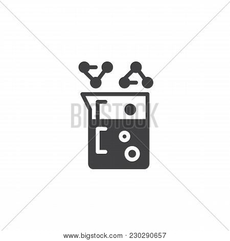 Beaker With Chemical Fluid Vector Icon. Filled Flat Sign For Mobile Concept And Web Design. Laborato